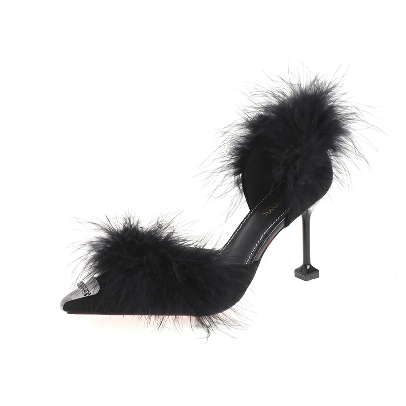 Latest Thin Heels Pointed Shoes For Women Sexy High Heels Ladies Shoes With Furry, Black/khaki/green/beige
Latest Thin Heels Pointed Shoes For Women Sexy High Heels Ladies Shoes With Furry, Black/khaki/green/beige