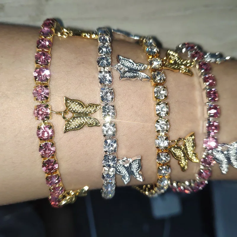 DanYuan pink tennis ankle bracelet pink gold butterfly tennis chain bracelet butterfly ankle bracelet, As photo
DanYuan pink tennis ankle bracelet pink gold butterfly tennis chain bracelet butterfly ankle bracelet, As photo