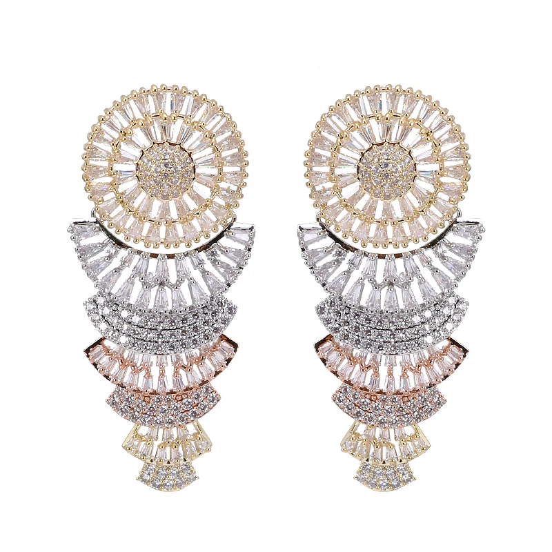 Luxury Dress Drop Earrings Cubic Zirconia Summer Style Women Gold Plated Fashion Wedding Jewelry, Gold,white,rose
Luxury Dress Drop Earrings Cubic Zirconia Summer Style Women Gold Plated Fashion Wedding Jewelry, Gold,white,rose