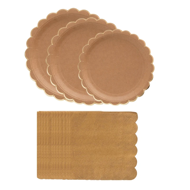Dinner Plate Platos Descartables Tableware Tray Napkin Set Juegos De Vajilla Disposable Ecofriendly Dinnerware Kraft Paper Plate, Brown
Dinner Plate Platos Descartables Tableware Tray Napkin Set Juegos De Vajilla Disposable Ecofriendly Dinnerware Kraft Paper Plate, Brown