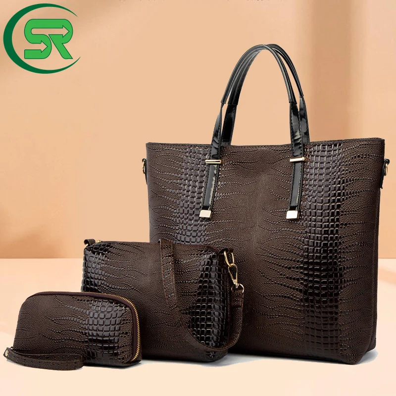 2021 crocodile pattern patent leather women tote handbags set luxury mini purse for girls ladies purses and handbags bag set, Customizable
2021 crocodile pattern patent leather women tote handbags set luxury mini purse for girls ladies purses and handbags bag set, Customizable