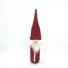 Vintage Christmas hat Decorative Removable Fabric Gnome Wine Bottle Cover