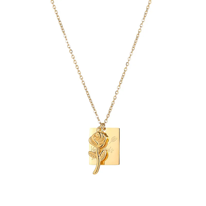 Shangjie OEM kalung Valentine's Day Necklace Fashion 18K Gold Plated Jewelry for Women Rose&Square Letter Pendant Necklace
Shangjie OEM kalung Valentine's Day Necklace Fashion 18K Gold Plated Jewelry for Women Rose&Square Letter Pendant Necklace