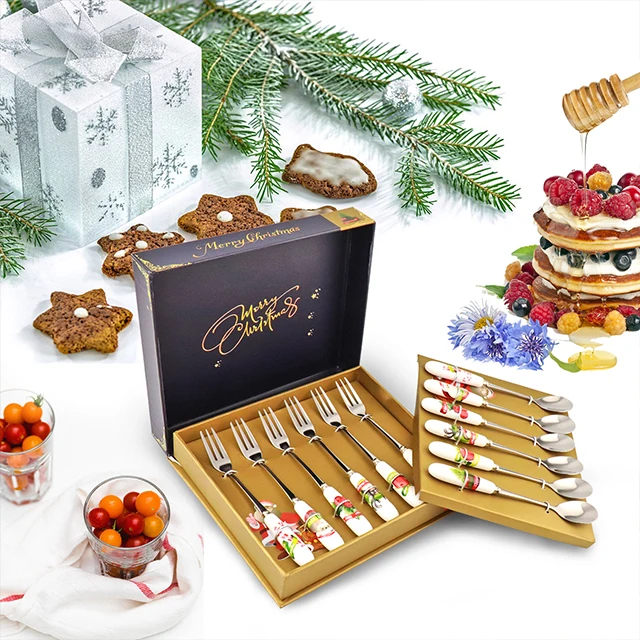 12PCS Stainless Steel Spoon Fork Set With Case Ceramic Handle Cutlery Christmas Gift, Sliver
12PCS Stainless Steel Spoon Fork Set With Case Ceramic Handle Cutlery Christmas Gift, Sliver