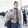Hot sale winter clothes ladies oversize woolen quilted jacket faux fur coat stand collar bomber jacket mink Coat Women