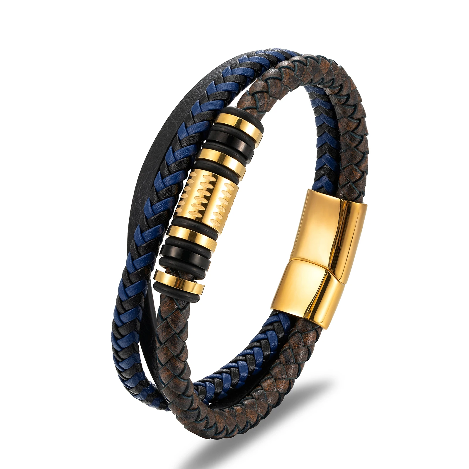 Stylish Gold Plated Magnetic Clasp PU Leather Bracelet Stainless Steel Leather Men Bracelet
Stylish Gold Plated Magnetic Clasp PU Leather Bracelet Stainless Steel Leather Men Bracelet