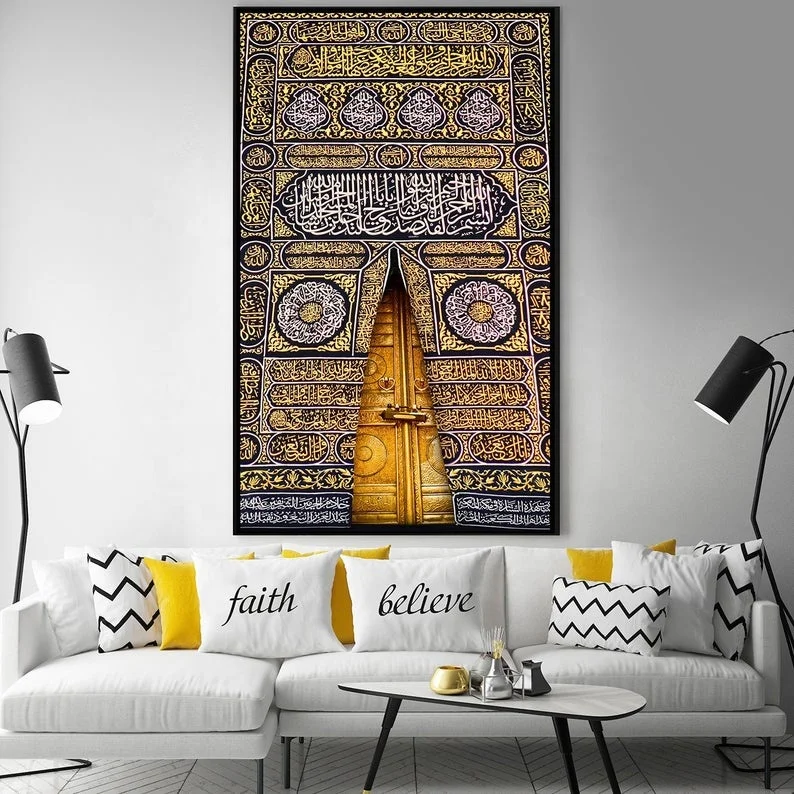 Luxury Islamic Wall Art Door Kabah Muslim Decorations Home Wall Paintings Allah Golden Canvas Painting Home Decor, Multiple colours
Luxury Islamic Wall Art Door Kabah Muslim Decorations Home Wall Paintings Allah Golden Canvas Painting Home Decor, Multiple colours