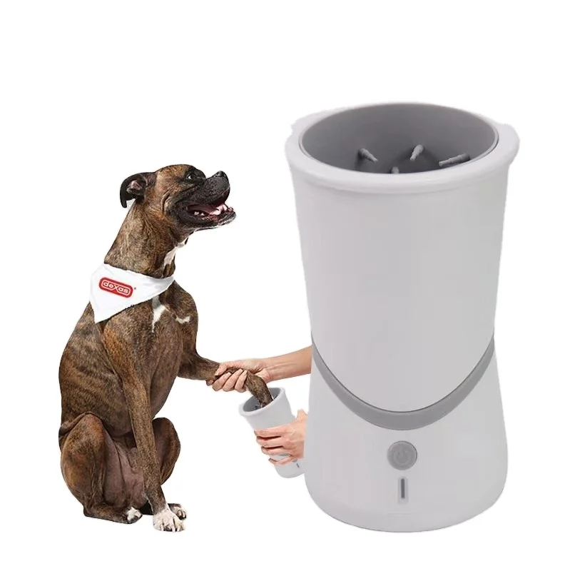 

Top Seller Portable Automatic Rechargeable Dog Paw Dirty Foot Washer Pet Dog Paw Cleaner, White