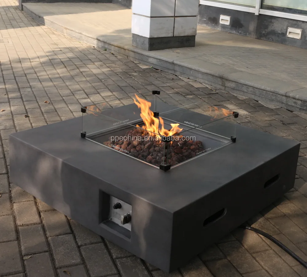 Courtyard Gas Fireplace Really Burning fire Gas Outdoor Stone Terrace