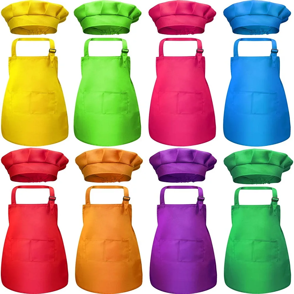 High Quality Custom Logo Cotton Kids Aprons And Chef Hat Children Painting Cooking Set, Customized color
High Quality Custom Logo Cotton Kids Aprons And Chef Hat Children Painting Cooking Set, Customized color