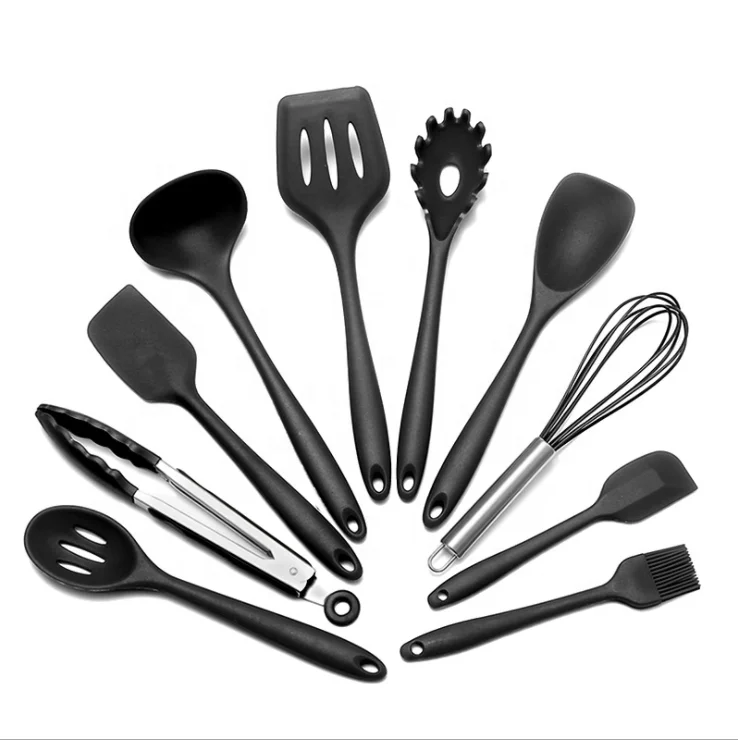 Color Box 10 Pcs Set Heat Resistant Black Nylon Kitchen Cooking Utensils Silicone Kitchen Utensil Set, Customized color
Color Box 10 Pcs Set Heat Resistant Black Nylon Kitchen Cooking Utensils Silicone Kitchen Utensil Set, Customized color