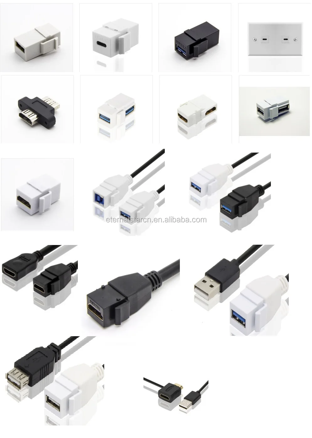 HDMI cable HDMI Female Panel mount extension cable 20cm - ANKUX.COM