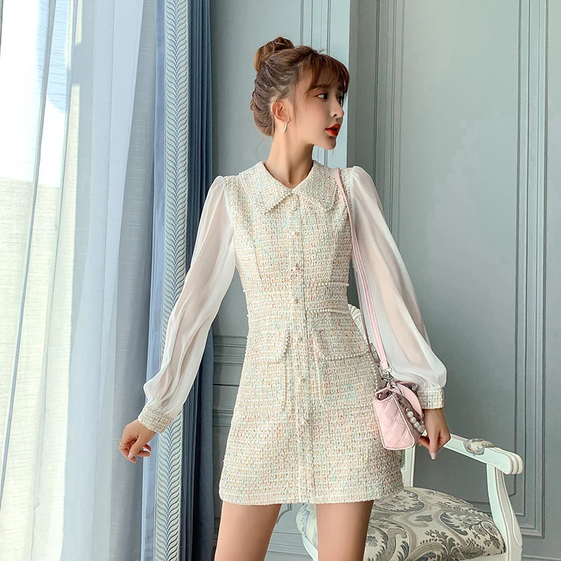 2022Korean fashion design fall high-end beaded chiffon patchwork long sleeve new feeling clothing casual dresseses women lady, Apricot
2022Korean fashion design fall high-end beaded chiffon patchwork long sleeve new feeling clothing casual dresseses women lady, Apricot