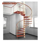 Steel Stair Stringers Spiral Staircase Parts Wood Treads