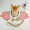 New Animal Headband 3D Horse Head Wear Cosplay Set for Handsome Boy Beautiful Girl Birthday Party Decoration