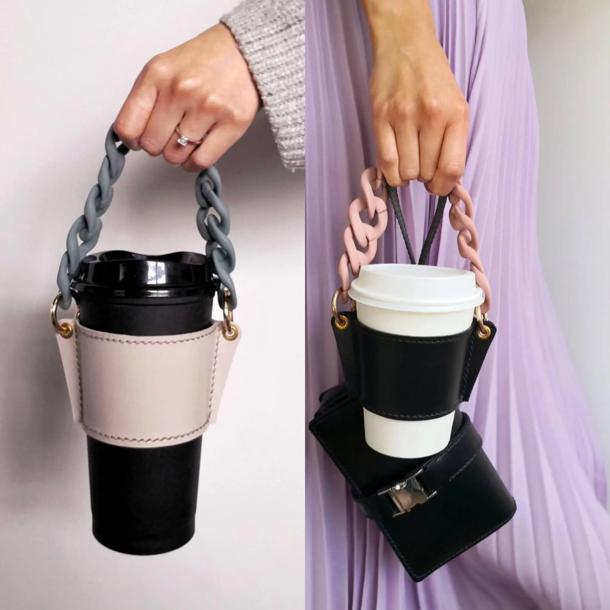 2021 Hot Handmade Coffee Cup Sleeve Holder Paper Glass Packaging Tea Cup with Acrylic Chain Strap Handle, Brown,black
2021 Hot Handmade Coffee Cup Sleeve Holder Paper Glass Packaging Tea Cup with Acrylic Chain Strap Handle, Brown,black
