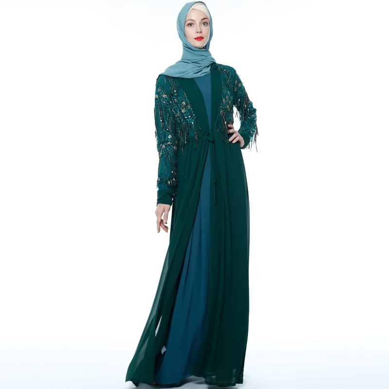 Muslim Women Elegant Girls Long Sleeve Luxury Satin Dress Dubai Turkey Party Abaya, Green,purple
Muslim Women Elegant Girls Long Sleeve Luxury Satin Dress Dubai Turkey Party Abaya, Green,purple