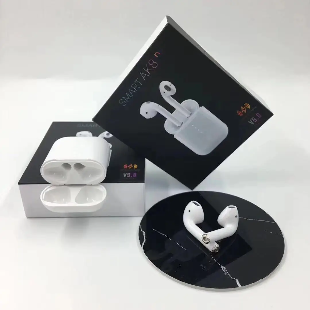 5.0 Touch TWS smart AK8 Wireless Earphone Mini Headset Auto Pair Earbuds Pop-up window ear detection support wireless charging - ANKUX.COM