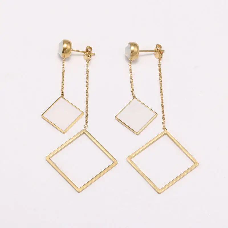 Trendy Gold Plated Hollow Square Shaped Pendant Stainless Steel Accessories Zircon Earrings
Trendy Gold Plated Hollow Square Shaped Pendant Stainless Steel Accessories Zircon Earrings