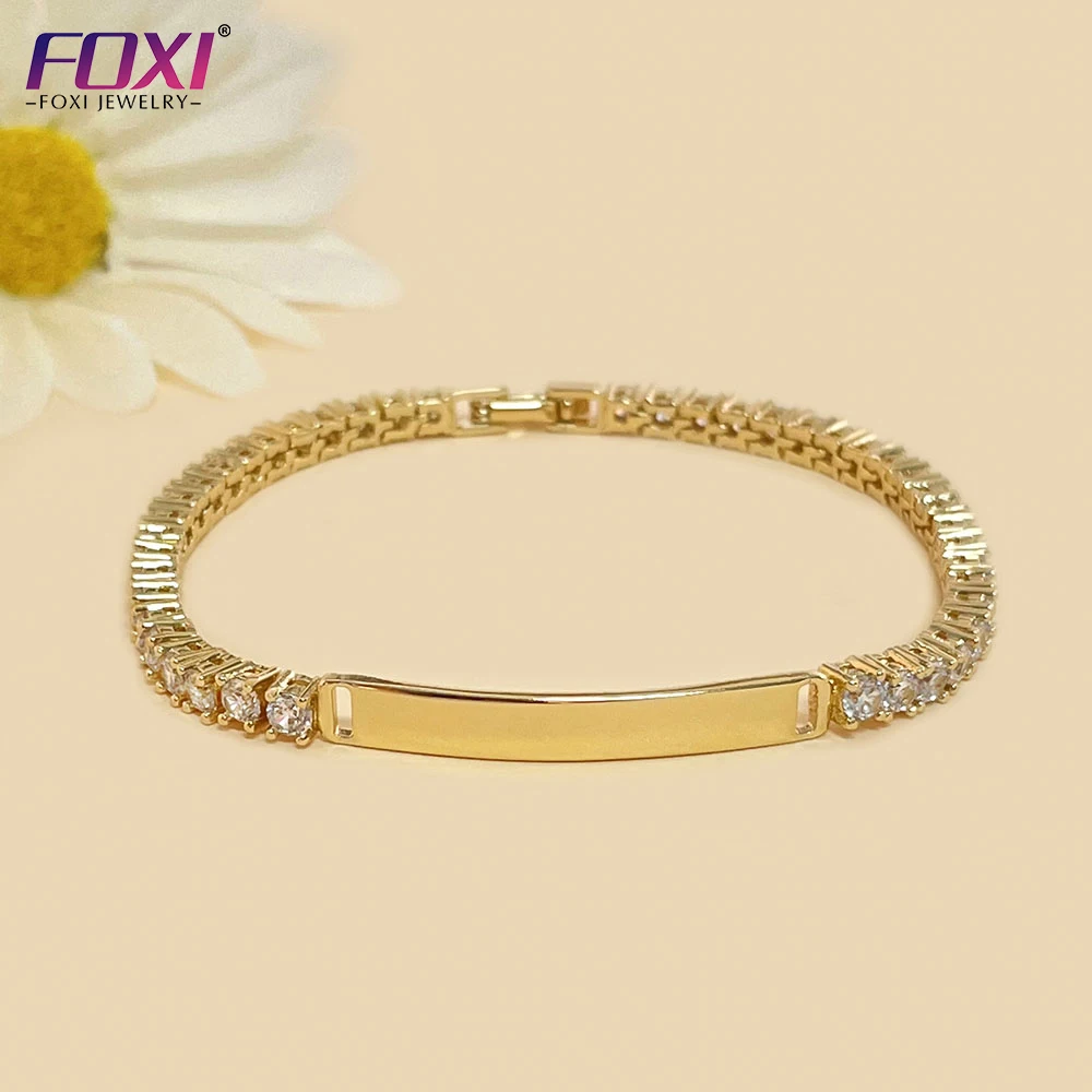 Fashion tennis chain design exquisite smooth strip 2022 classic style women's 18K Gold Plated Bracelet
Fashion tennis chain design exquisite smooth strip 2022 classic style women's 18K Gold Plated Bracelet