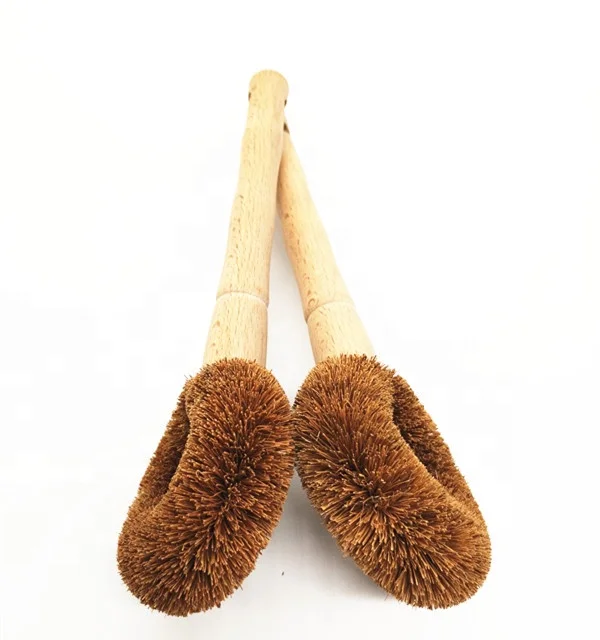Natural coconut shell fiber beech round handle wooden dish bottle clean brush, Brown
Natural coconut shell fiber beech round handle wooden dish bottle clean brush, Brown