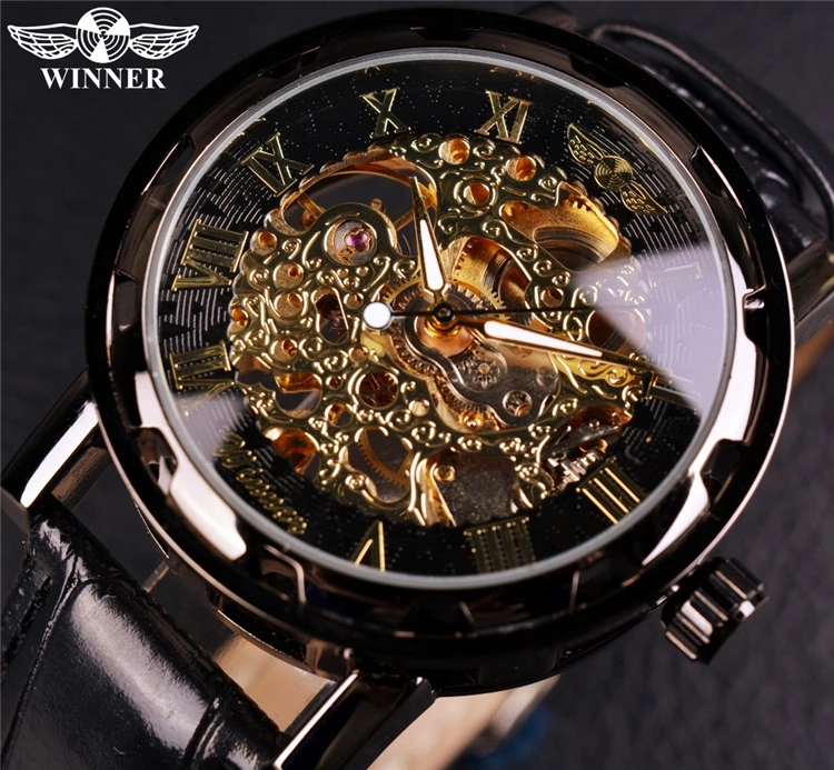 Black Gold Male Clock WINNER GMT875 Top Brand Luxury Montre Leather Wristwatch Men Mechanical Watch
Black Gold Male Clock WINNER GMT875 Top Brand Luxury Montre Leather Wristwatch Men Mechanical Watch