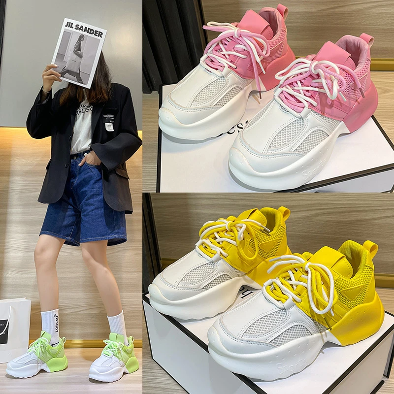 Women Fashion Sneakers Designer Casual Thick Bottom Sole Woman Tennis Female Platform Sneaker Zapatos mujer Old Dad Chunky Shoes, Pantone color is available
Women Fashion Sneakers Designer Casual Thick Bottom Sole Woman Tennis Female Platform Sneaker Zapatos mujer Old Dad Chunky Shoes, Pantone color is available
