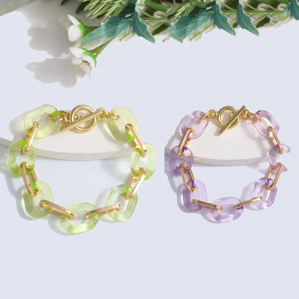 Female Gold Plated Cuff Bangle Chain Bracelet Summer Holiday Garden Girls Acrylic Aluminum Chain OT Buckle Accessories Bracelet
Female Gold Plated Cuff Bangle Chain Bracelet Summer Holiday Garden Girls Acrylic Aluminum Chain OT Buckle Accessories Bracelet