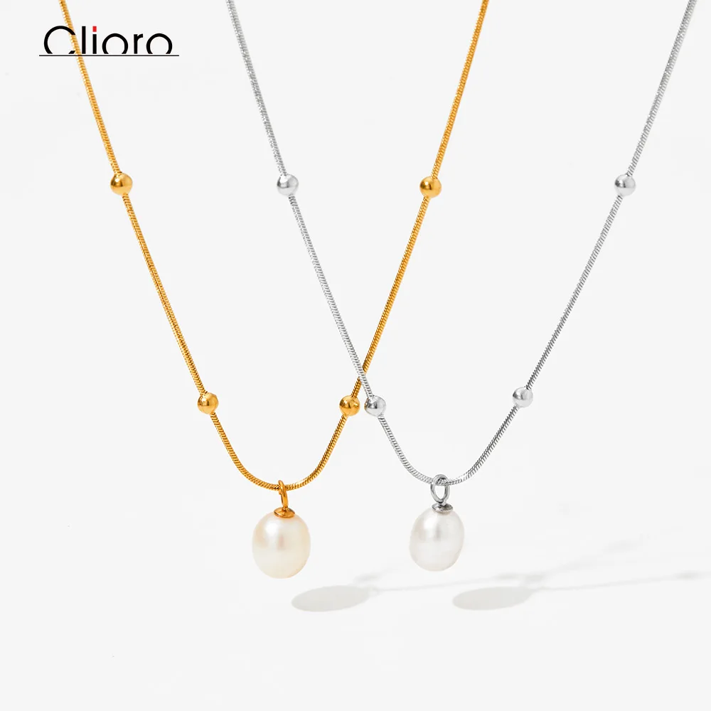 Minimalist Jewelry Freshwater Pearl Pendant Charm Necklace Interval Bead Snake Chain Stainless Steel Pearl Necklace
Minimalist Jewelry Freshwater Pearl Pendant Charm Necklace Interval Bead Snake Chain Stainless Steel Pearl Necklace