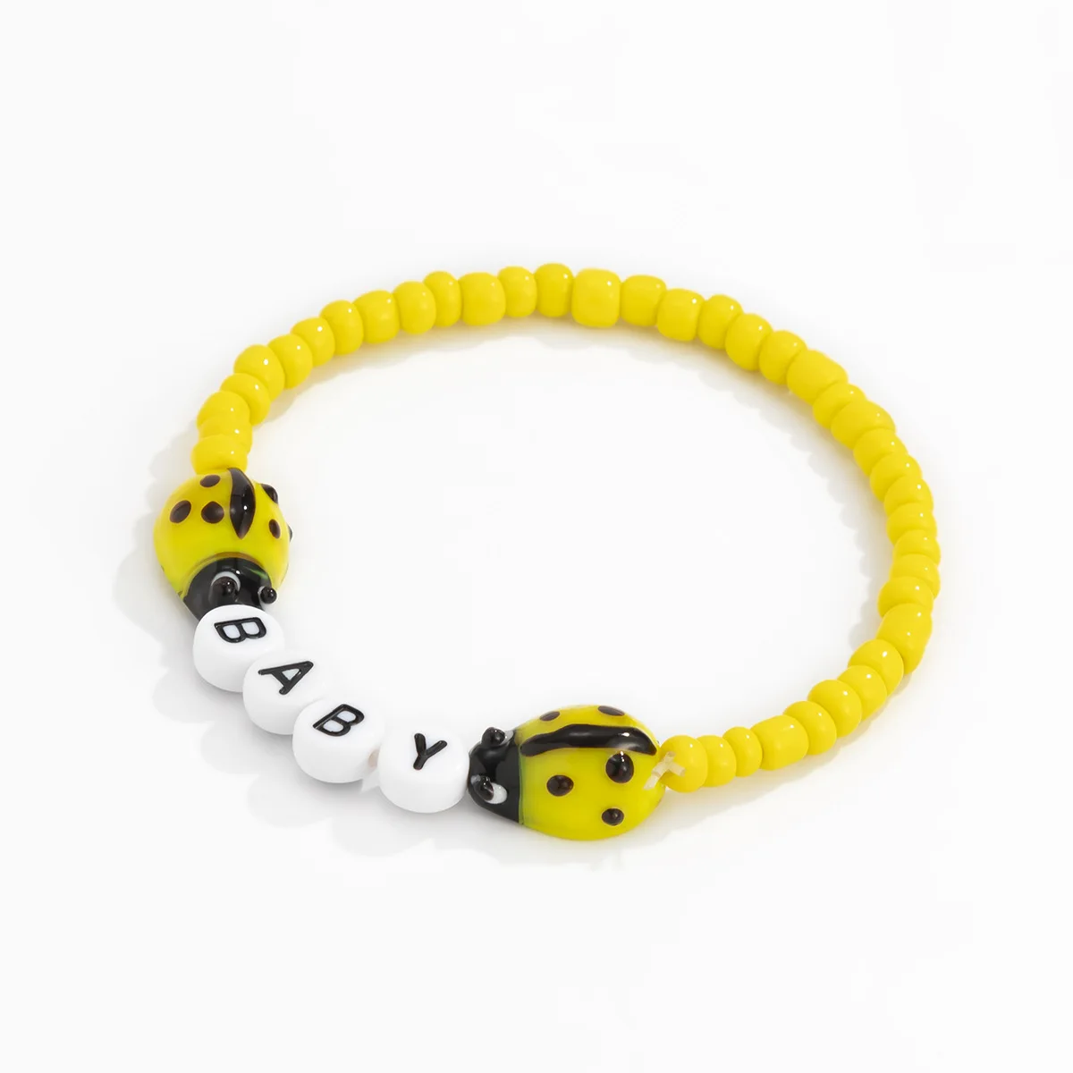 Bohemian Hamdmade Yellow Double Ladybug Bracelet For Women Summer Baby Letters White Beads Bracelet Armbands Jewelry, Picture shows
Bohemian Hamdmade Yellow Double Ladybug Bracelet For Women Summer Baby Letters White Beads Bracelet Armbands Jewelry, Picture shows
