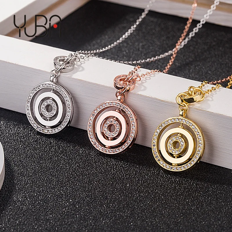 Three rings of rotating disk Fashionable ZIRCON Rose Gold Silver Plated S925 silver Charm Pendant Necklace Jewelry, Silver color
Three rings of rotating disk Fashionable ZIRCON Rose Gold Silver Plated S925 silver Charm Pendant Necklace Jewelry, Silver color