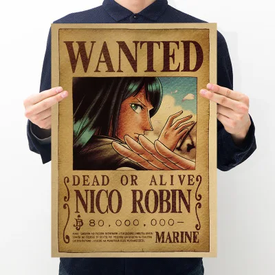 

Home Decor Wall Stickers Vintage Paper Anime Nico Robin Poster One Piece Posters Luffy Wanted 51*35.5cm, Picture shows