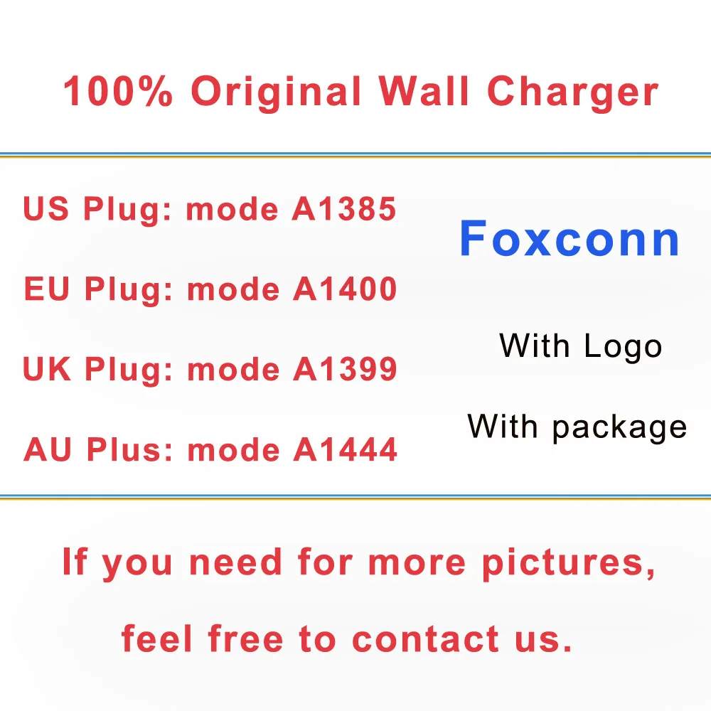 Original OEM Quality EU/UK/US/AU Plug 5W USB AC Power Wall Charger Adapter For 6 6s 7 8 plus X XS MAX XR With packaging
Original OEM Quality EU/UK/US/AU Plug 5W USB AC Power Wall Charger Adapter For 6 6s 7 8 plus X XS MAX XR With packaging