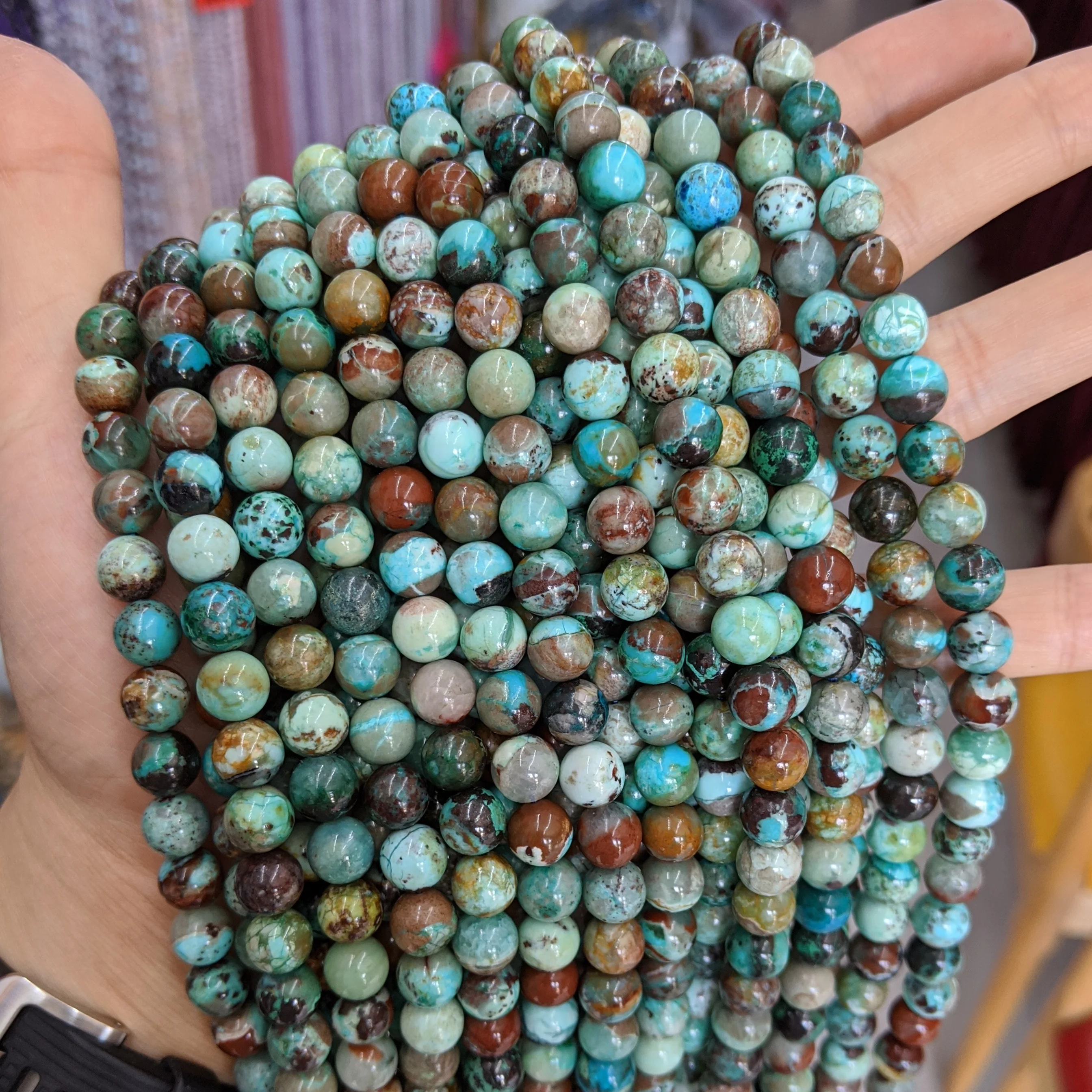 Natural Stone Gemstone Loose Round 6/8/10mm Beads Strand Green Turquoise Chrysocolla Azurite
Natural Stone Gemstone Loose Round 6/8/10mm Beads Strand Green Turquoise Chrysocolla Azurite