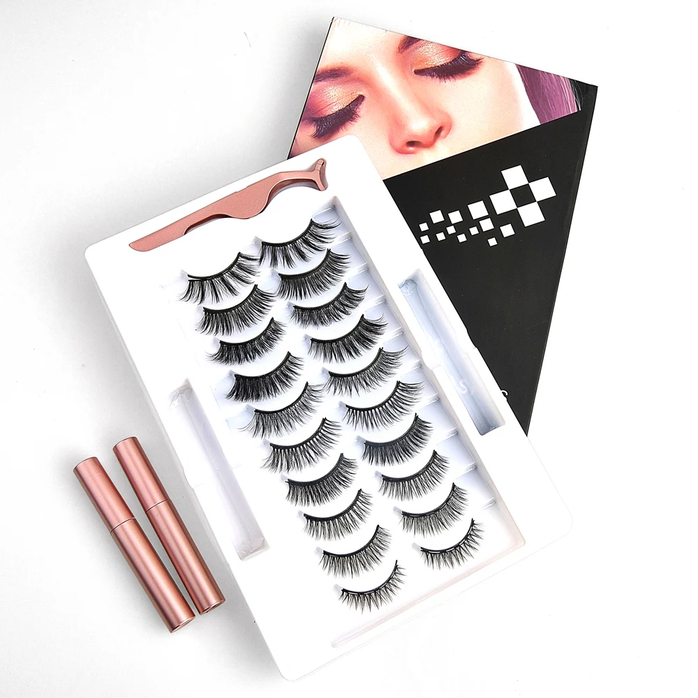 10 pairs Magnetic 3D false eyelashes and magnet eyelash eyeliner kit magnetic lashes kit with eyeliner, Natural black color
10 pairs Magnetic 3D false eyelashes and magnet eyelash eyeliner kit magnetic lashes kit with eyeliner, Natural black color