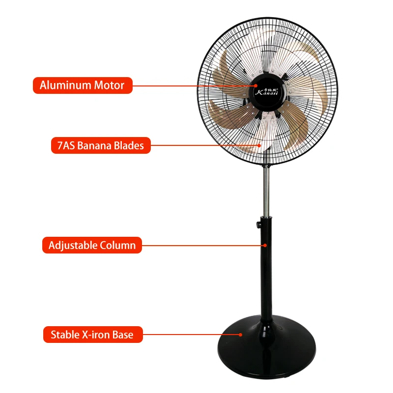 New Design 16 18 Inch 7 Metal Blades Cooling Oscillating Commercial Pedestal Fan Small Industrial Shop Stand Fan Cooler details