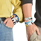 2019 Factory Whole Enamel Rainbow Tile Bracelets Handmade Customized Bead Stackable Tile Bracelets