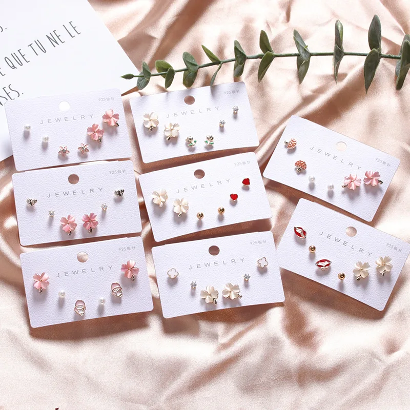 PUSHI new 925 sterling silver needle Personality earring stud earrings jewelry sets de 6 earrings mix lot
PUSHI new 925 sterling silver needle Personality earring stud earrings jewelry sets de 6 earrings mix lot