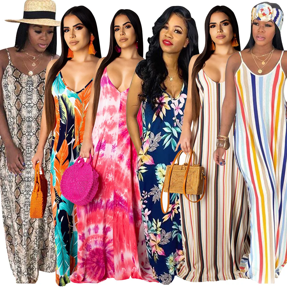 summer maxi long dress women floral spaghetti strap boho casual loose dresses ladies beach wear clothing
summer maxi long dress women floral spaghetti strap boho casual loose dresses ladies beach wear clothing
