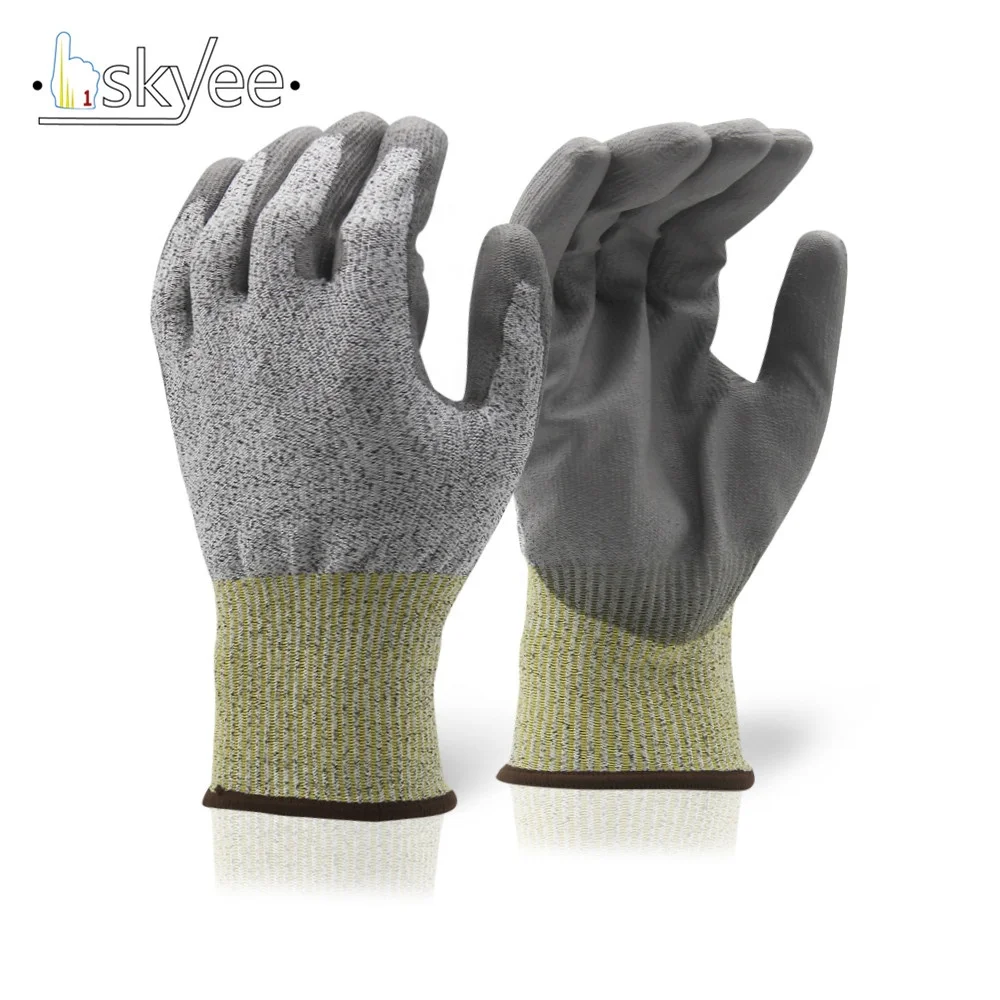SKYEE flexible HPPE fiber PU dipped cut resistant safety glove CUT 5 for construction
SKYEE flexible HPPE fiber PU dipped cut resistant safety glove CUT 5 for construction