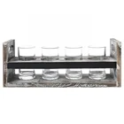 Rustic style Wood Beer Serving wood glass tray Chalkboard tray Flight Craft wood tray