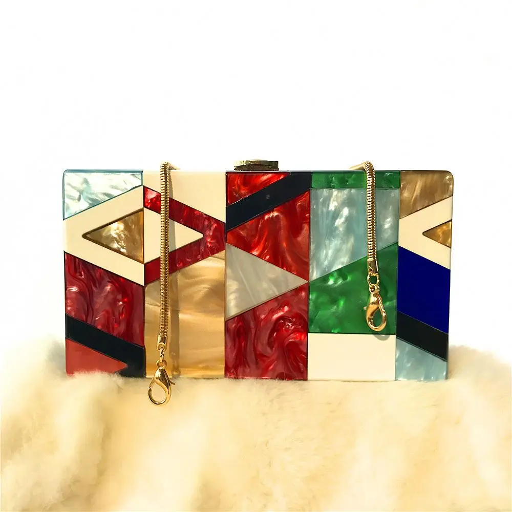 2021 New Style Geometric Mosaic Color Acrylic Box Bag Hot Sale Square Evening Bags For Lady
2021 New Style Geometric Mosaic Color Acrylic Box Bag Hot Sale Square Evening Bags For Lady