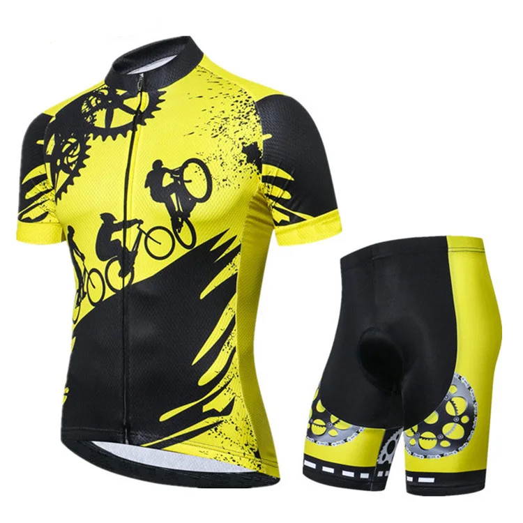 Quick Dry Yellow Bike Riding Outfits Cycling Jersey Set Summer Short MTB Bike Jersey Ropa Ciclismo, Customized color
Quick Dry Yellow Bike Riding Outfits Cycling Jersey Set Summer Short MTB Bike Jersey Ropa Ciclismo, Customized color
