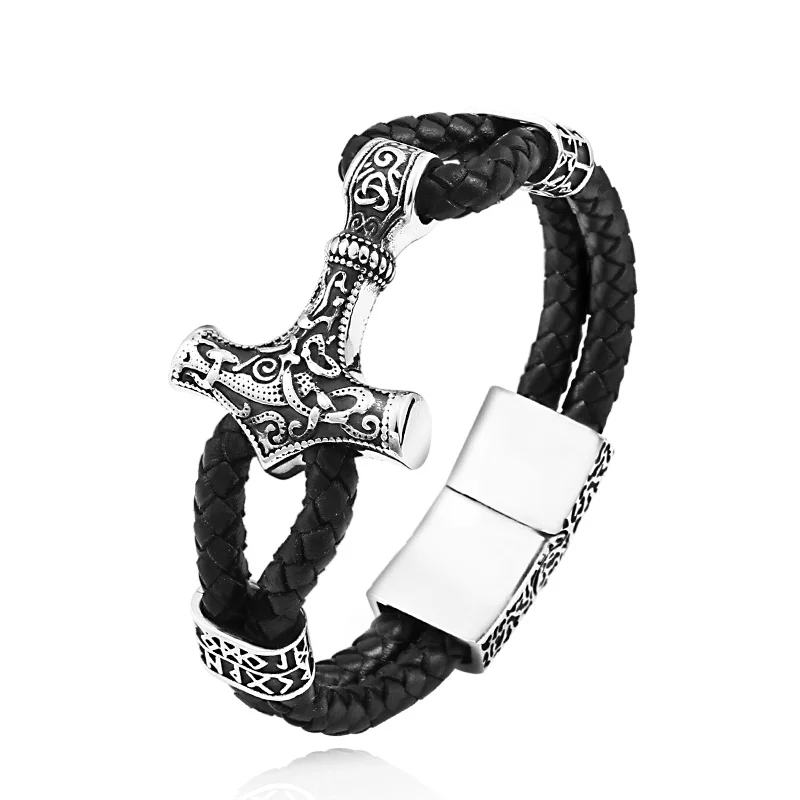 SSL-005L steel soldier north viking bangle for men cuff bracelet stainless steel genuine leather jewelry for party
SSL-005L steel soldier north viking bangle for men cuff bracelet stainless steel genuine leather jewelry for party