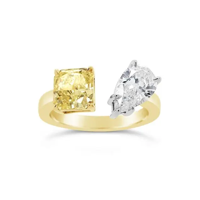 Unique Square and Pear Mixed Shaped Two Stone 925 Sterling Silver Adjustable Women Ring
Unique Square and Pear Mixed Shaped Two Stone 925 Sterling Silver Adjustable Women Ring