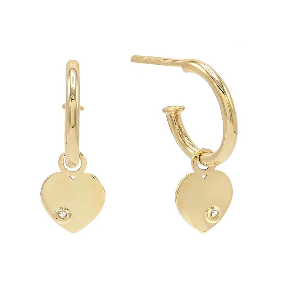 925 Sterling Silver 14k Gold Plated Heart Shape Dangle Hoop earrings With Cubic Zircon
925 Sterling Silver 14k Gold Plated Heart Shape Dangle Hoop earrings With Cubic Zircon