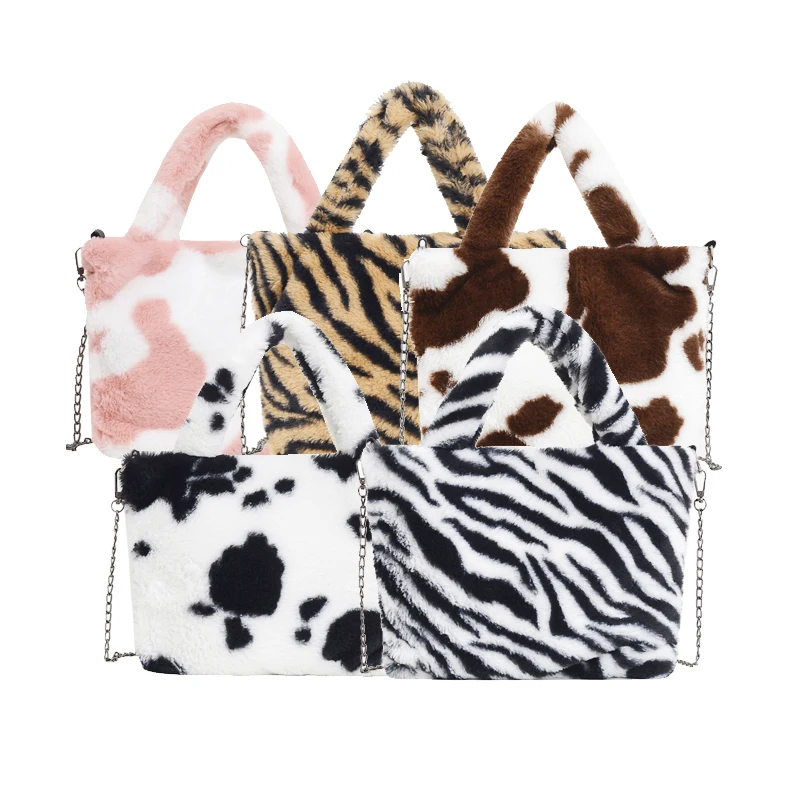 Wholesale Spring Cow Zebra Pattern Female Plush Korean Bags Cute Handbags For Ladies, Pink cow, black cow, brown cow ,brown zebra, white zebra
Wholesale Spring Cow Zebra Pattern Female Plush Korean Bags Cute Handbags For Ladies, Pink cow, black cow, brown cow ,brown zebra, white zebra