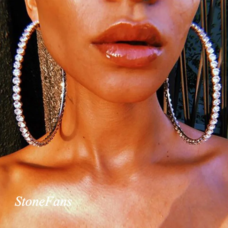 Fashion Shiny Rhinestone Big Hoop Earrings for Women Round Circle Hoop Earrings Jewelry, Gold silver
Fashion Shiny Rhinestone Big Hoop Earrings for Women Round Circle Hoop Earrings Jewelry, Gold silver