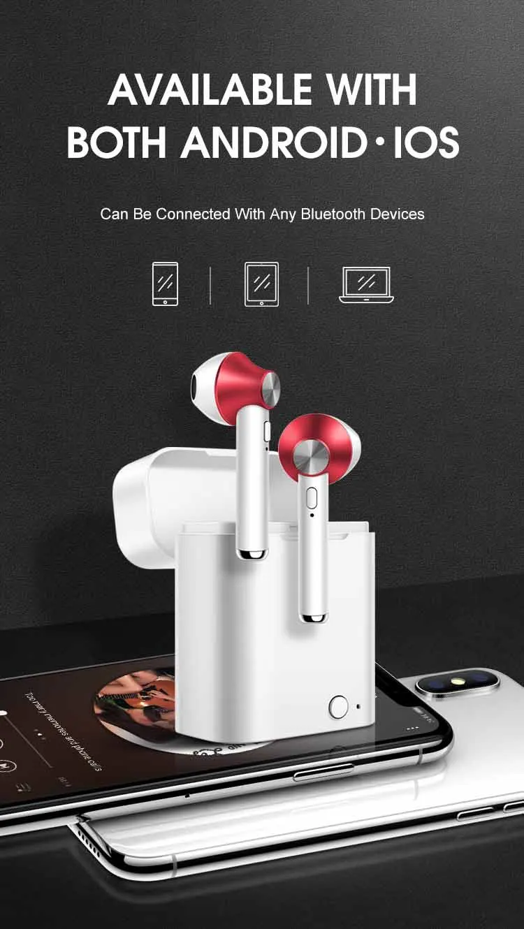 D012 TWS Wireless Sports Bluetooth 5.0 Stereo Earphone Running Sport Bass Headset Bilateral Call Automatic Pairing Headphone - ANKUX.COM