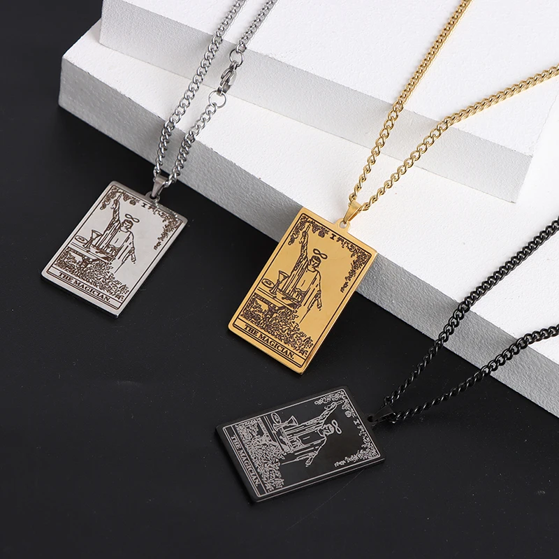 Bijoux Acier Inoxydable Tarot Pendant Hip Hop Oil Painting Necklace Trendy Box Chain Tarot Card Necklace Bijoux En Aci Inoxyd, Picture
Bijoux Acier Inoxydable Tarot Pendant Hip Hop Oil Painting Necklace Trendy Box Chain Tarot Card Necklace Bijoux En Aci Inoxyd, Picture